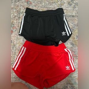 Adidas dolphin shorts, red and black, size S